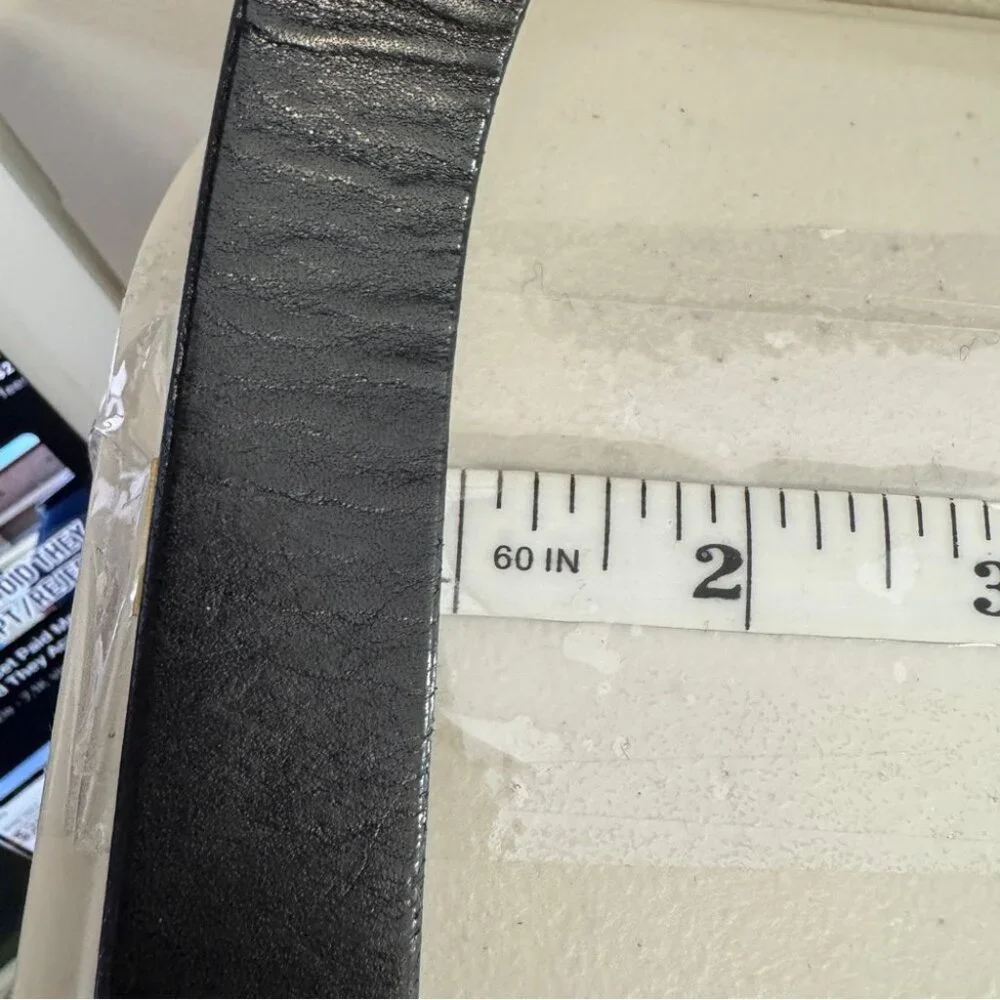 Vintage Johnny Goods Western Handcrafted Boho Leather Black Belt - Picture 5 of 10